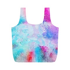 Pink And Purple Galaxy Watercolor Background  Full Print Recycle Bags (m)  by paulaoliveiradesign