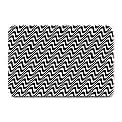 Black And White Waves Illusion Pattern Plate Mats by paulaoliveiradesign