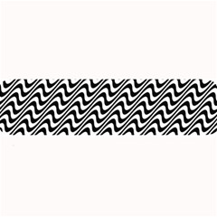 Black And White Waves Illusion Pattern Large Bar Mats by paulaoliveiradesign