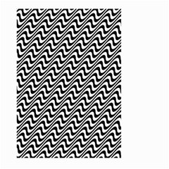 Black And White Waves Illusion Pattern Large Garden Flag (two Sides) by paulaoliveiradesign