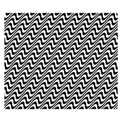 Black And White Waves Illusion Pattern Double Sided Flano Blanket (small)  by paulaoliveiradesign