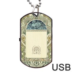 Art Nouveau Dog Tag Usb Flash (one Side) by NouveauDesign