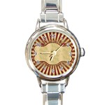 Art Deco red Round Italian Charm Watch Front