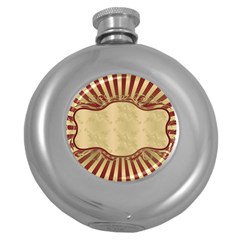 Art Deco Red Round Hip Flask (5 Oz) by NouveauDesign