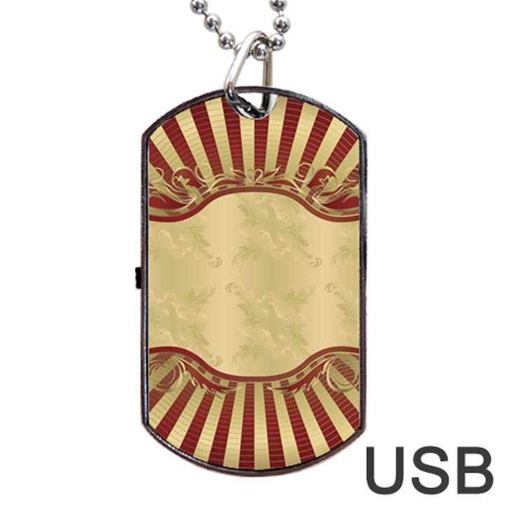 Art Deco red Dog Tag USB Flash (One Side)