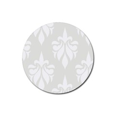 Fleur De Lis Rubber Round Coaster (4 Pack)  by NouveauDesign