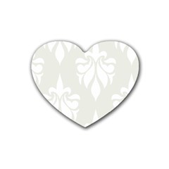 Fleur De Lis Rubber Coaster (heart)  by NouveauDesign