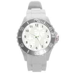 Fleur De Lis Round Plastic Sport Watch (l) by NouveauDesign