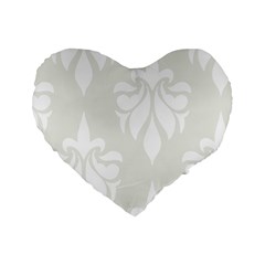 Fleur De Lis Standard 16  Premium Heart Shape Cushions by NouveauDesign