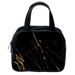 Black Marble Classic Handbags (one Side) by NouveauDesign