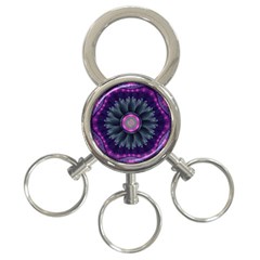 Beautiful Hot Pink And Gray Fractal Anemone Kisses 3-ring Key Chains by jayaprime