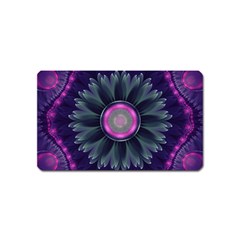 Beautiful Hot Pink And Gray Fractal Anemone Kisses Magnet (name Card) by jayaprime