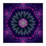 Beautiful Hot Pink And Gray Fractal Anemone Kisses Medium Glasses Cloth (2-Side) Back