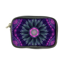 Beautiful Hot Pink And Gray Fractal Anemone Kisses Coin Purse by jayaprime