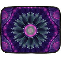 Beautiful Hot Pink And Gray Fractal Anemone Kisses Double Sided Fleece Blanket (mini)  by jayaprime