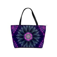 Beautiful Hot Pink And Gray Fractal Anemone Kisses Shoulder Handbags by jayaprime