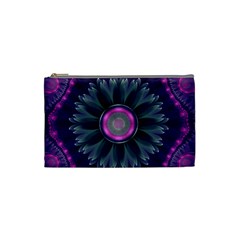 Beautiful Hot Pink And Gray Fractal Anemone Kisses Cosmetic Bag (small)  by jayaprime