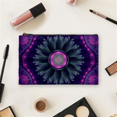 Beautiful Hot Pink And Gray Fractal Anemone Kisses Cosmetic Bag (medium)  by jayaprime