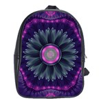 Beautiful Hot Pink And Gray Fractal Anemone Kisses School Bag (Large) Front