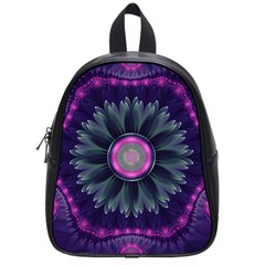 Beautiful Hot Pink And Gray Fractal Anemone Kisses School Bag (small) by jayaprime