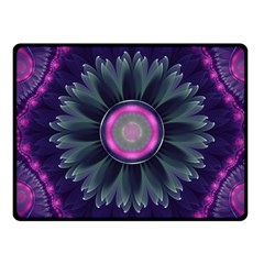 Beautiful Hot Pink And Gray Fractal Anemone Kisses Fleece Blanket (small) by jayaprime