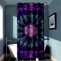 Beautiful Hot Pink And Gray Fractal Anemone Kisses Shower Curtain 36  X 72  (stall)  by jayaprime