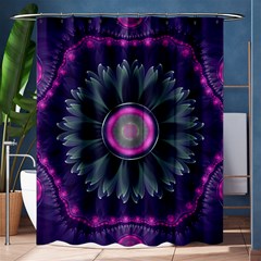 Beautiful Hot Pink And Gray Fractal Anemone Kisses Shower Curtain 60  X 72  (medium)  by jayaprime