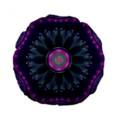 Beautiful Hot Pink And Gray Fractal Anemone Kisses Standard 15  Premium Round Cushions by jayaprime