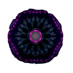 Beautiful Hot Pink And Gray Fractal Anemone Kisses Standard 15  Premium Round Cushions Front