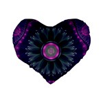 Beautiful Hot Pink And Gray Fractal Anemone Kisses Standard 16  Premium Heart Shape Cushions Back