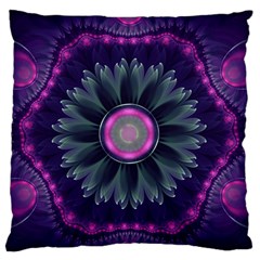 Beautiful Hot Pink And Gray Fractal Anemone Kisses Standard Flano Cushion Case (one Side) by jayaprime