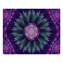 Beautiful Hot Pink And Gray Fractal Anemone Kisses Double Sided Flano Blanket (large)  by jayaprime