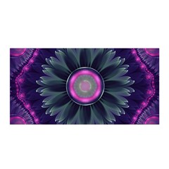 Beautiful Hot Pink And Gray Fractal Anemone Kisses Satin Wrap by jayaprime