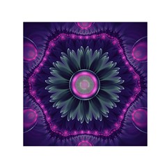 Beautiful Hot Pink And Gray Fractal Anemone Kisses Small Satin Scarf (square) by jayaprime