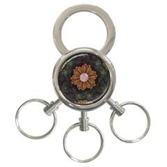 Abloom In Autumn Leaves With Faded Fractal Flowers 3-ring Key Chains by jayaprime