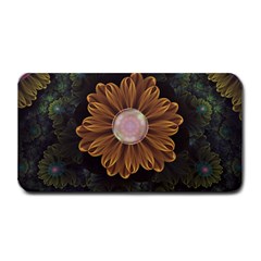 Abloom In Autumn Leaves With Faded Fractal Flowers Medium Bar Mats by jayaprime