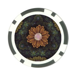 Abloom In Autumn Leaves With Faded Fractal Flowers Poker Chip Card Guard (10 Pack) by jayaprime