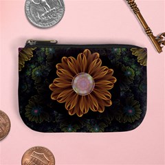 Abloom In Autumn Leaves With Faded Fractal Flowers Mini Coin Purses by jayaprime