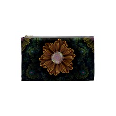 Abloom In Autumn Leaves With Faded Fractal Flowers Cosmetic Bag (small)  by jayaprime