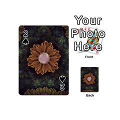 Abloom In Autumn Leaves With Faded Fractal Flowers Playing Cards 54 (mini)  by jayaprime