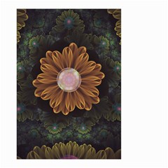 Abloom In Autumn Leaves With Faded Fractal Flowers Small Garden Flag (two Sides) by jayaprime