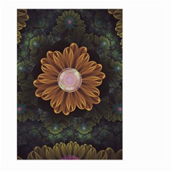 Abloom In Autumn Leaves With Faded Fractal Flowers Large Garden Flag (two Sides) by jayaprime