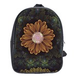 Abloom in Autumn Leaves with Faded Fractal Flowers School Bag (XL) Front