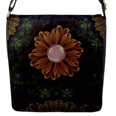 Abloom In Autumn Leaves With Faded Fractal Flowers Flap Messenger Bag (s) by jayaprime