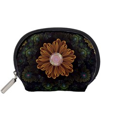 Abloom In Autumn Leaves With Faded Fractal Flowers Accessory Pouches (small)  by jayaprime