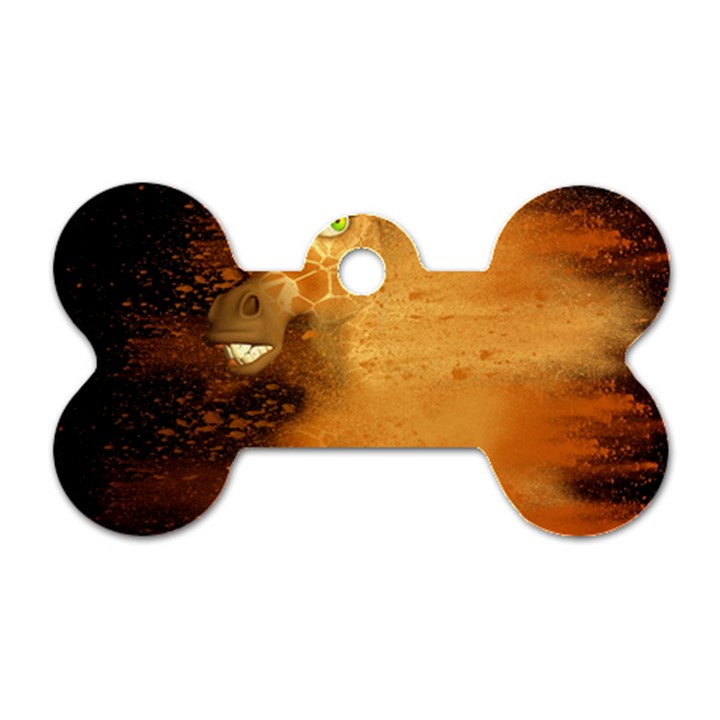 The Funny, Speed Giraffe Dog Tag Bone (One Side)