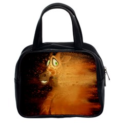 The Funny, Speed Giraffe Classic Handbags (2 Sides) by FantasyWorld7