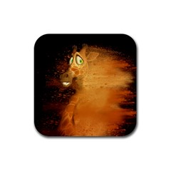 The Funny, Speed Giraffe Rubber Coaster (square)  by FantasyWorld7