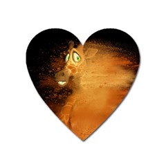 The Funny, Speed Giraffe Heart Magnet by FantasyWorld7