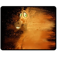 The Funny, Speed Giraffe Fleece Blanket (medium)  by FantasyWorld7